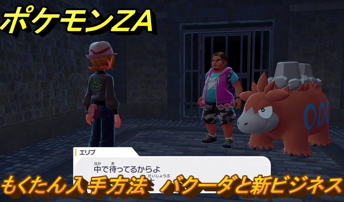 ポケモンＺＡ　もくたん入手方法　バクーダと新ビジネス　サイドミッション０５７　＃２１６　【Pokémon LEGENDS Z-A】