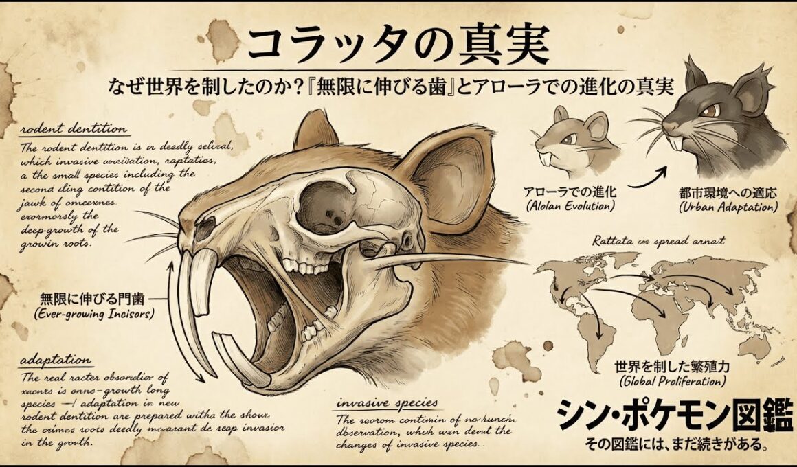 【0019｜コラッタ】コラッタはなぜ世界を制したのか？「無限に伸びる歯」とアローラでの進化の真実