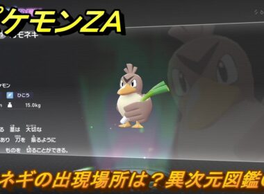ポケモンＺＡ　カモネギの出現場所は？異次元図鑑００７　＃６６５　【DLC「M次元ラッシュ」】