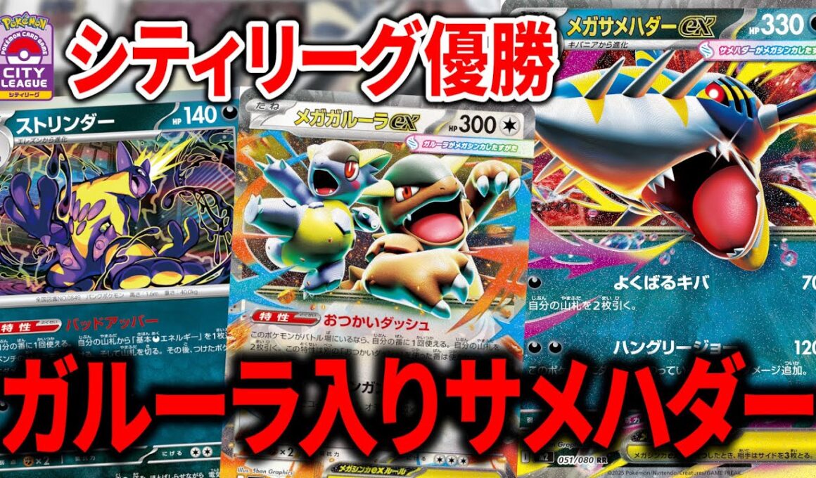 シティリーグで優勝した、メガガルーラex入りの"メガサメハダーex"がガチデッキすぎて環境入り待ったなしかもしれません【ポケカ】