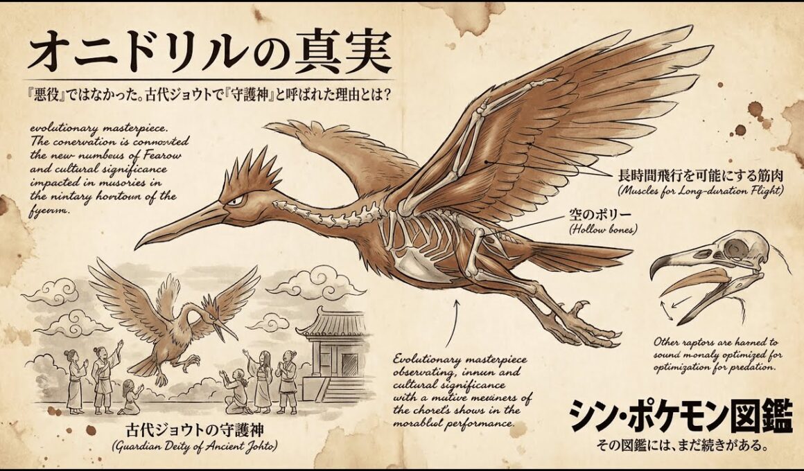 【0022｜オニドリル】オニドリルは「悪役」ではなかった。古代ジョウトで「守護神」と呼ばれた理由とは？