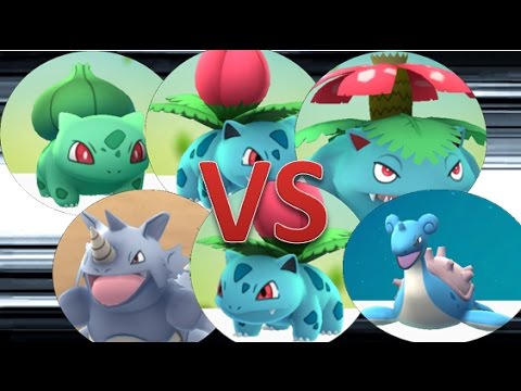 ポケモンGO　ジム戦バトル　フシギダネ・フシギソウ・フシギバナvsサイドン・フシギソウ・ラプラス他