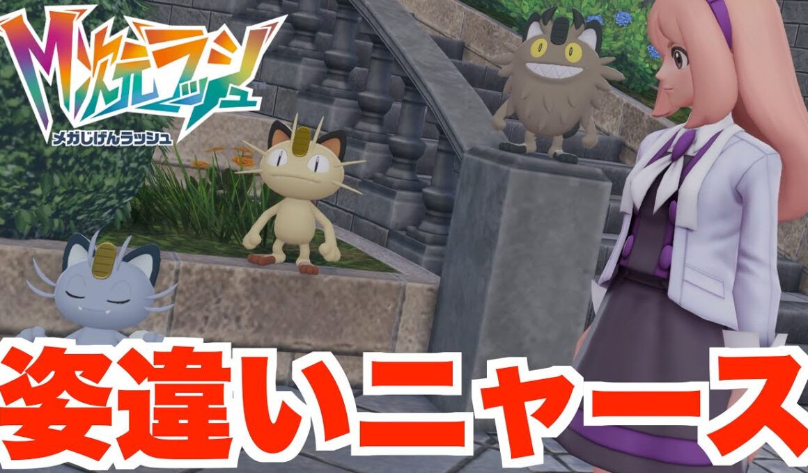 【ポケモンZA】なぜここに！？姿違いのニャース達が可愛すぎる！【DLC「M次元ラッシュ」】