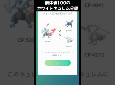 前回の失敗を回収。分離したら100％レシラムが出てきた… #ポケモンgo