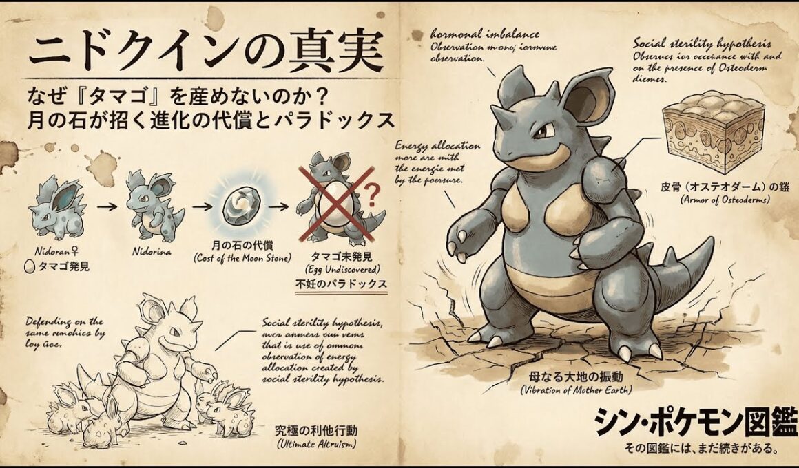【0031｜ニドクイン】ニドクインはなぜ「タマゴ」を産めないのか？月の石が招く進化の代償とパラドックス