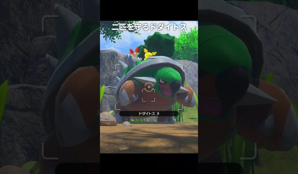 【ポケモン】ヒバニーとピチューを守るドダイトス【ポケモンスナップSwitch】