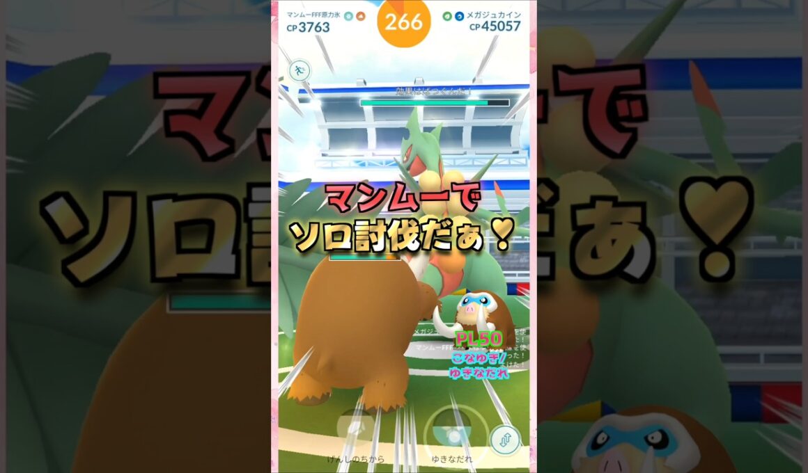 メガジュカインをソロ討伐!!マンムーver【ポケモンGO】