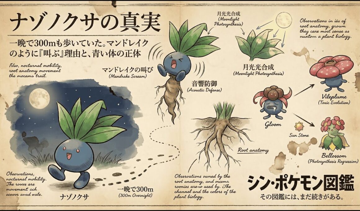 【0043｜ナゾノクサ】ゴナゾノクサは一晩で300mも歩いていた。マンドレイクのように「叫ぶ」理由と、青い体の正体