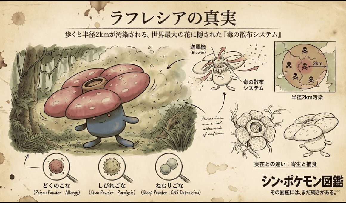 【0045｜ラフレシア】ラフレシアが歩くと、半径2kmが汚染される。世界最大の花に隠された「毒の散布システム」