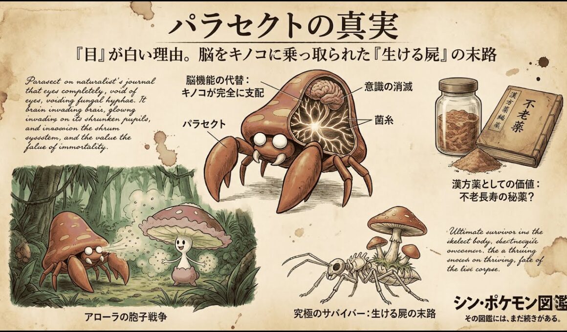 【0047｜パラセクト】パラセクトの「目」が白い理由。脳をキノコに乗っ取られた「生ける屍」の末路