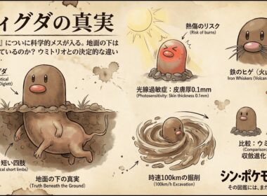 【0050｜ディグダ】ディグダの「下半身」についに科学的メスが入る。地面の下はどうなっているのか？ウミトリオとの決定的な違い