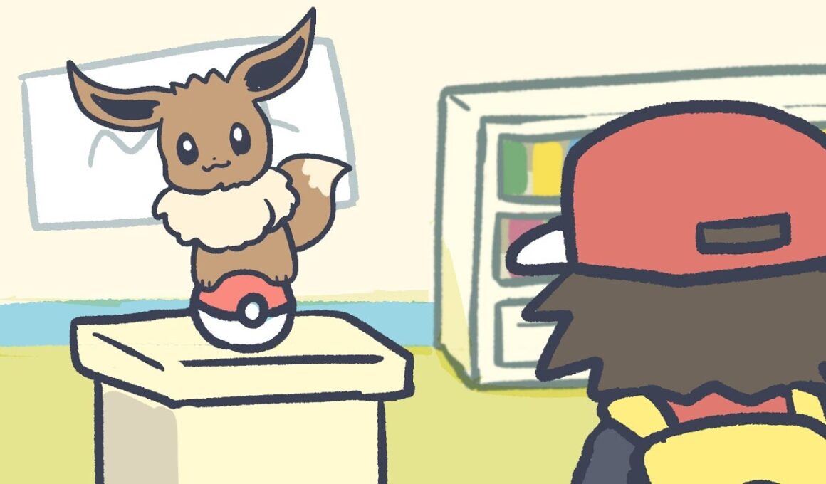 レッドにめっちゃアピールするイーブイ