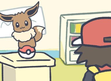 レッドにめっちゃアピールするイーブイ