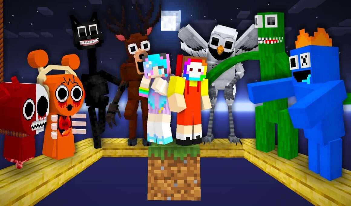 有名モブだらけのワンブロックを本気でクリアしようとした結果！？【まいくら・マインクラフト・レインボーフレンズ/スプランキー/ハギーワギー/カートゥンキャット/99日間】