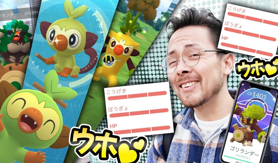 サルノリ100％2匹！？色違い背景ぃいい！！大遅刻したけど大優勝だろおお！！！【ポケモンGO】