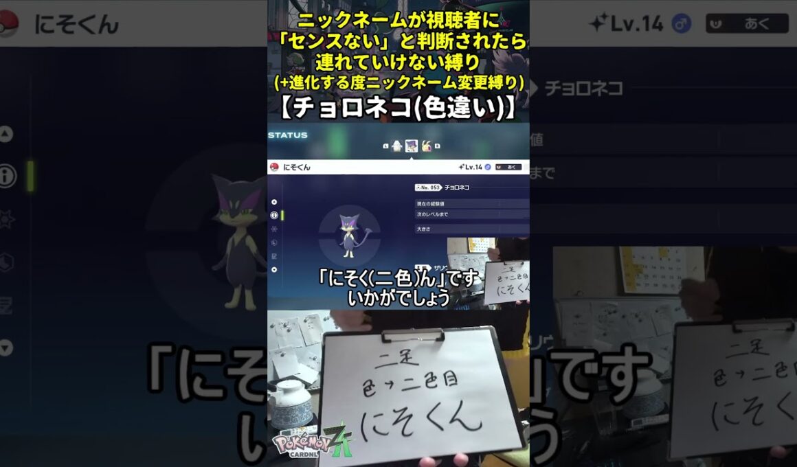 【ポケモンZA】ハイセンスニックネーム縛り命名集(色違いチョロネコ)