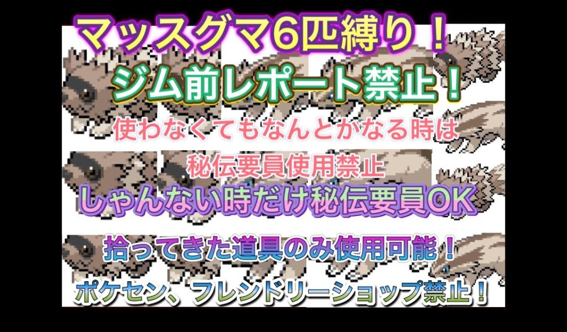 【ポケットモンスターエメラルド】マッスグマ6匹殿堂入り縛りプレイ！四天王と対決！最終章！