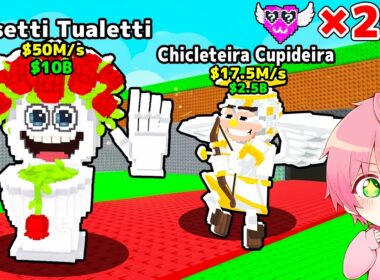 250個の『バレンタインラッキーブロック』を開けて激レアブレインロットを盗むロブロックス..❤🍫【ROBLOX】