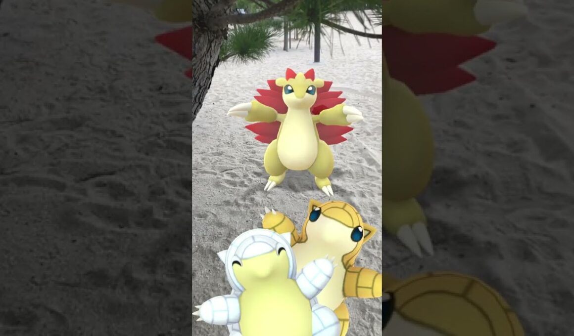 サンド｜Sandshrew｜サンドパン｜Sandslash｜Shiny Pokémon｜GOphotobomb【ポケモンGO】｜AR動画｜PoKeMoN GO AR｜#Shorts