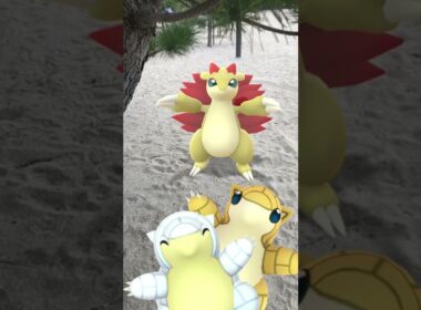 サンド｜Sandshrew｜サンドパン｜Sandslash｜Shiny Pokémon｜GOphotobomb【ポケモンGO】｜AR動画｜PoKeMoN GO AR｜#Shorts