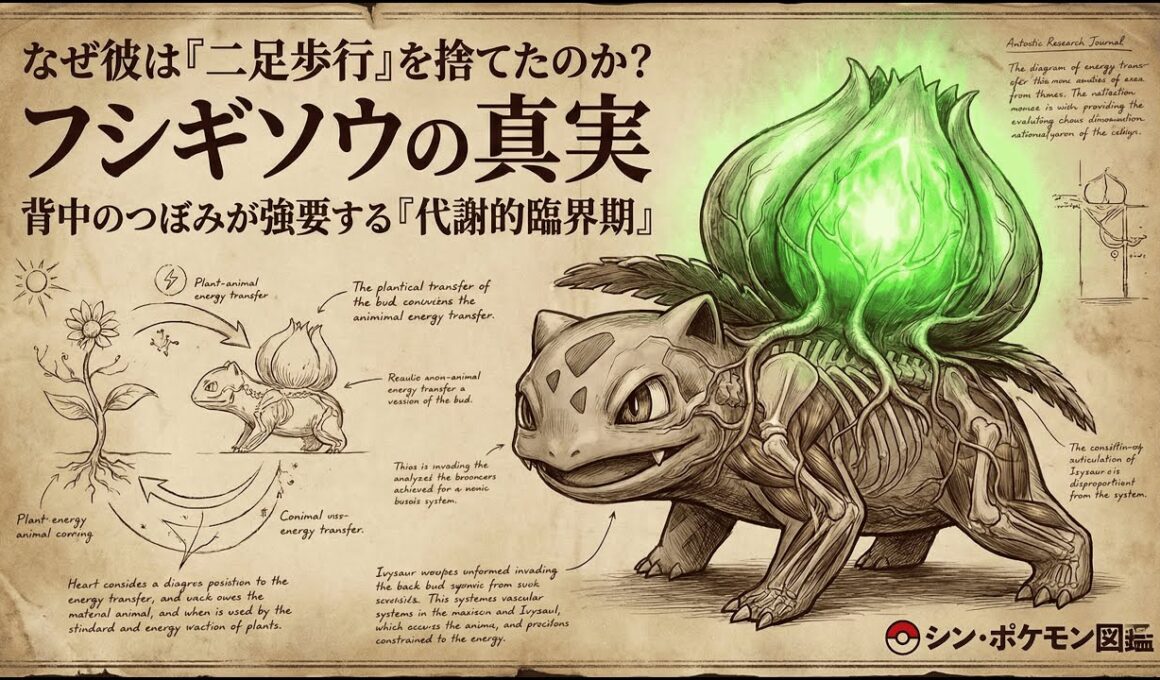 【0002｜フシギソウ】なぜ彼は「二足歩行」を捨てたのか？背中のつぼみが強要する『代謝的臨界期』の真実