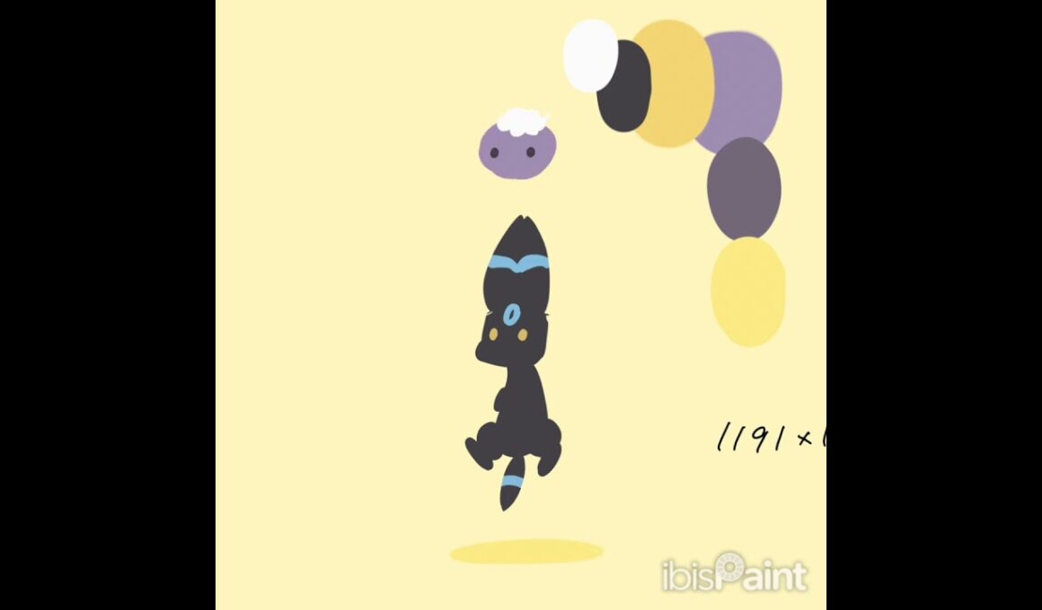 フワンテがいろんなポケモンを持ち上げる絵ができるまで　#7【ブイズ（シャワーズ/ブラッキー/グレイシア）編】