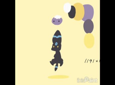 フワンテがいろんなポケモンを持ち上げる絵ができるまで　#7【ブイズ（シャワーズ/ブラッキー/グレイシア）編】