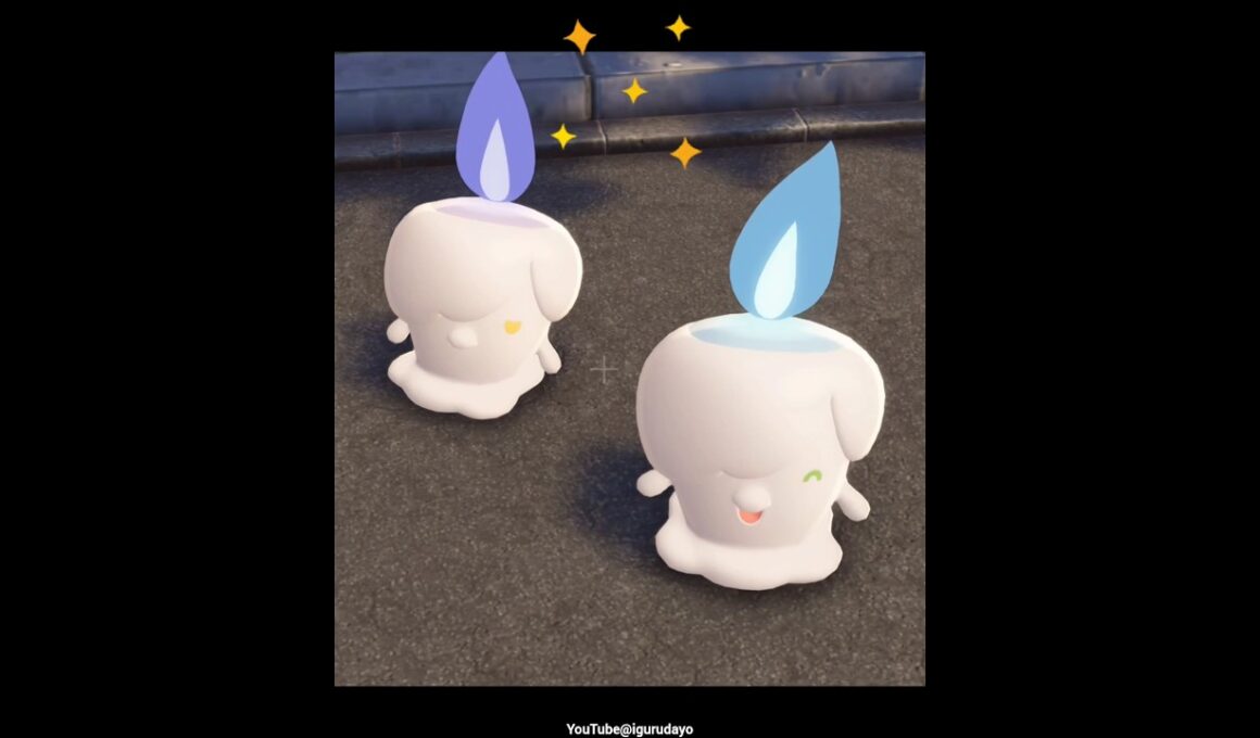 🕯✨ヒトモシ ランプラー シャンデラーの色違い比較！#ポケモンza #pokemonlegendsza