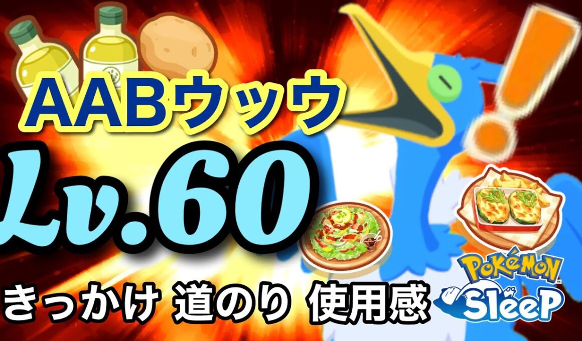 【ポケスリ】この鳥、とどまることを知らず！Lv.60AABウッウの育てたきっかけ、道のり、使用感を伝えます！【Lv.60シリーズ】