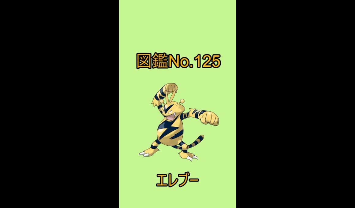 【ポケットモンスター】ポケモン図鑑じっくり解析シリーズ！ーNo.125エレブーー#Shorts