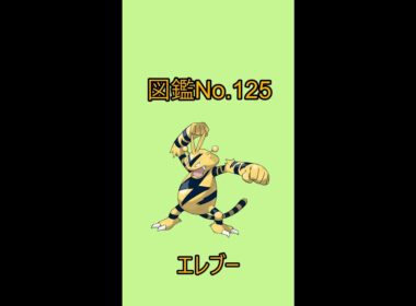 【ポケットモンスター】ポケモン図鑑じっくり解析シリーズ！ーNo.125エレブーー#Shorts