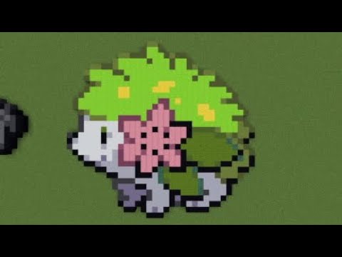 ［マイクラ］黙々とシェイミ（ランドフォルム）を作る［ポケモンドット絵］