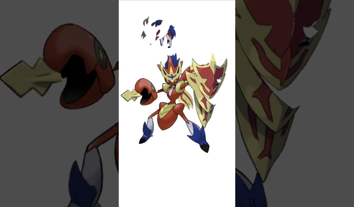 ハッサム＋ザマゼンタ。鋼虫騎士　#ポケモンフュージョン #メガハッサム #色違いポケモン #伝説のポケモン #改造ポケモン