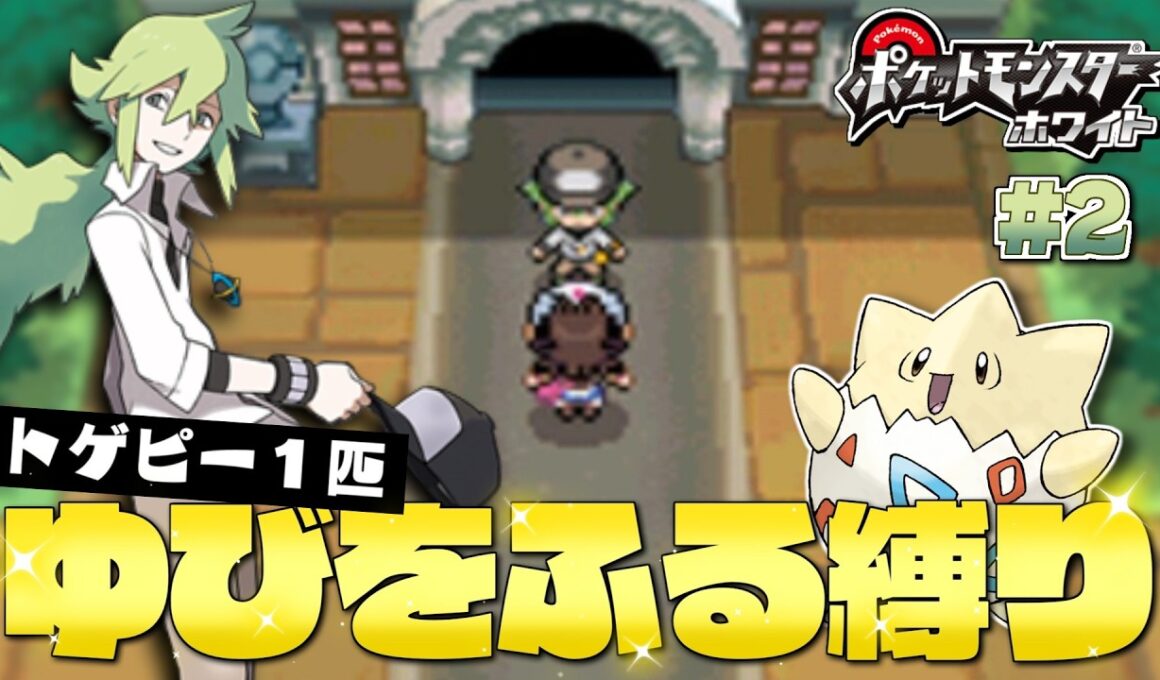 【ポケモンBW】#2 ジムに行くまでに強敵が多すぎました…誰ですかアナタは！ トゲピーのゆびをふる縛り【ゆっくり実況】