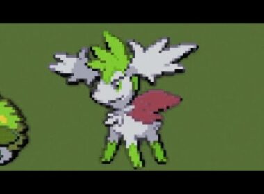 ［マイクラ］黙々とシェイミ（スカイフォルム）を作る［ポケモンドット絵］