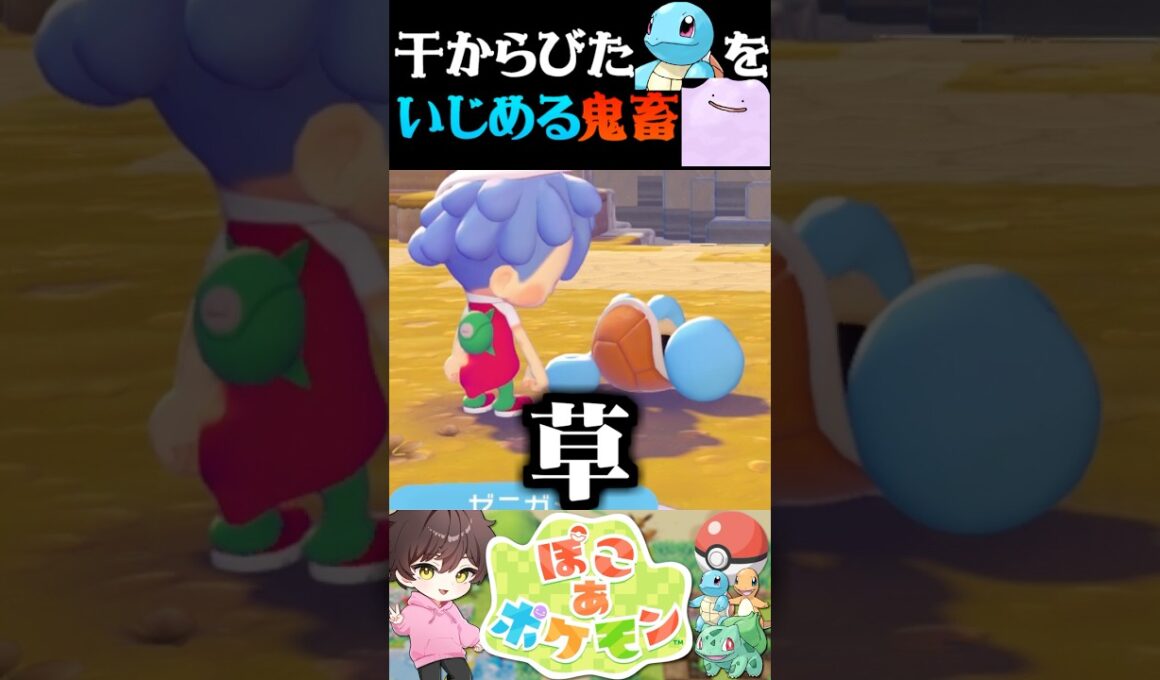 【鬼畜】干からびたゼニガメに追い打ちをかけるメタモンが酷すぎるww【ぽこあポケモン】【うさごん】