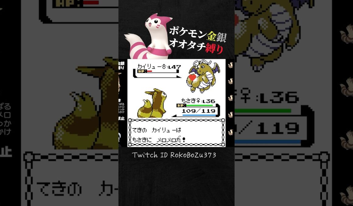 【ポケモン金銀】ワタルのカイリューを突破する害悪型オオタチが強すぎて草。【オオタチ縛り旅。生放送／切り抜き】