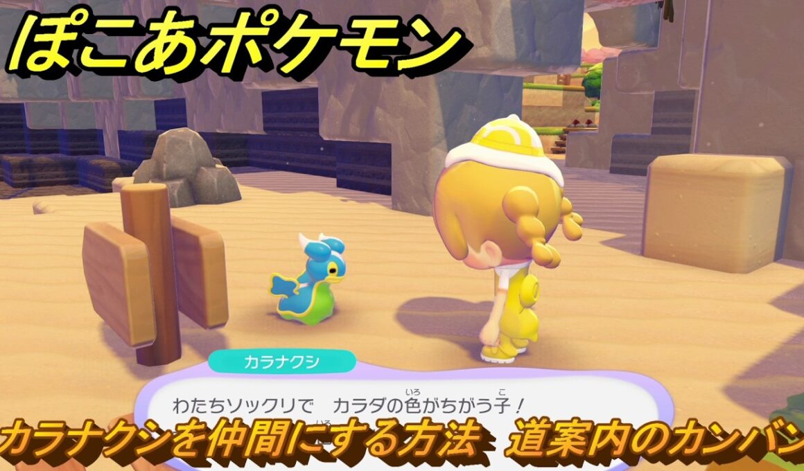 ぽこあポケモン　カラナクシを仲間にする方法　道案内のカンバン　＃４８　【ぽこポケ】