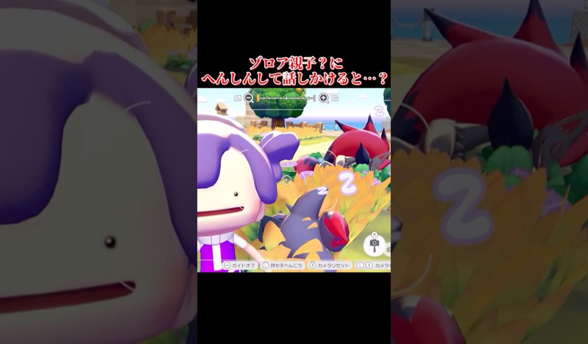 【ゾロア親子】「へんしん」した状態で話しかけると…？ #shorts  #ぽこあポケモン #ぽこあ #ゆっくり実況 #でんどろ