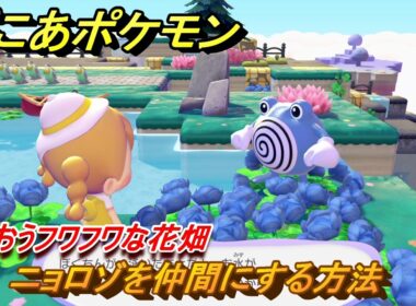ぽこあポケモン　ニョロゾを仲間にする方法　うるおうフワフワな花畑　＃２３２　【ぽこポケ】