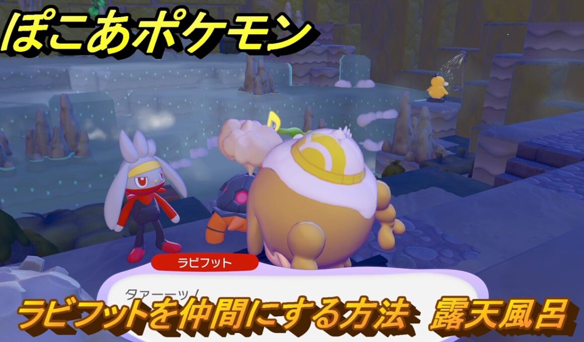 ぽこあポケモン　ラビフットを仲間にする方法　露天風呂　＃２７５　【ぽこポケ】
