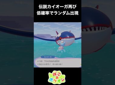 【ぽこあポケモン】伝説カイオーガ再び！低確率でランダム出現！ #ポケモン　 #shorts