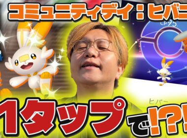 ヒバニーに愛されし男のコミュデイぃぃぃぃ!!!!!かえんボールの強さは?今回も狙うぜ色違い背景!!【ポケモンGO】
