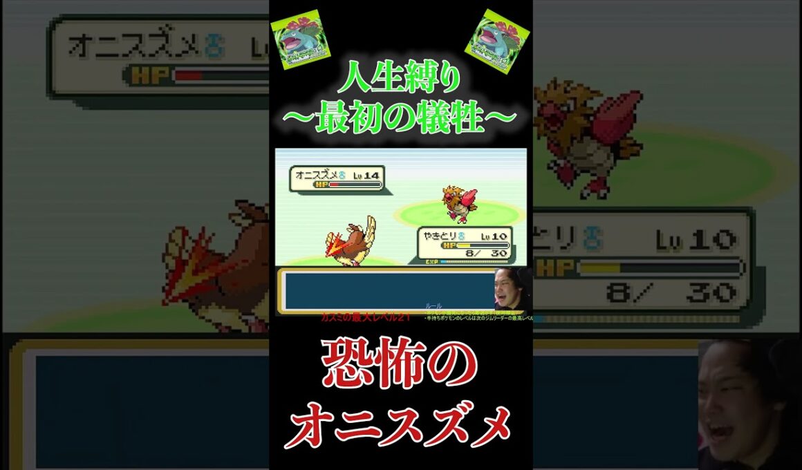 【ポケモン人生縛り】最初の仲間が〇にました.....ポッポ〇亡の瞬間　#ポケモン　#ポケモン縛り　#人生縛り　#ポケモンリーフグリーン　#ポケモン実況　#ゲーム実況　#pokemon #shorts