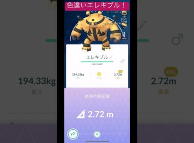 個体値はなかなかかなー！色違いエレキブルを捕獲！#ポケモンgo #ポケモン #pokemon #pokemongo #shorts #short