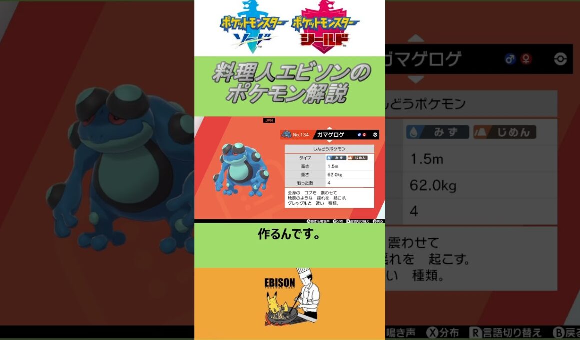 エビソンのポケモン解説264　#ポケモン #ポケモン剣盾　#ソードシールド   #ガマゲロゲ