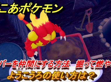ぽこあポケモン　ようこうろの使い方は？　ブーバーを仲間にする方法　掘って燃やして　＃１３０　【ぽこポケ】
