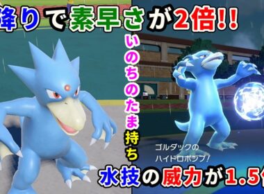 初代からいる河童の様なアヒル「ゴルダック」を活躍させたい！【ポケモンSV】