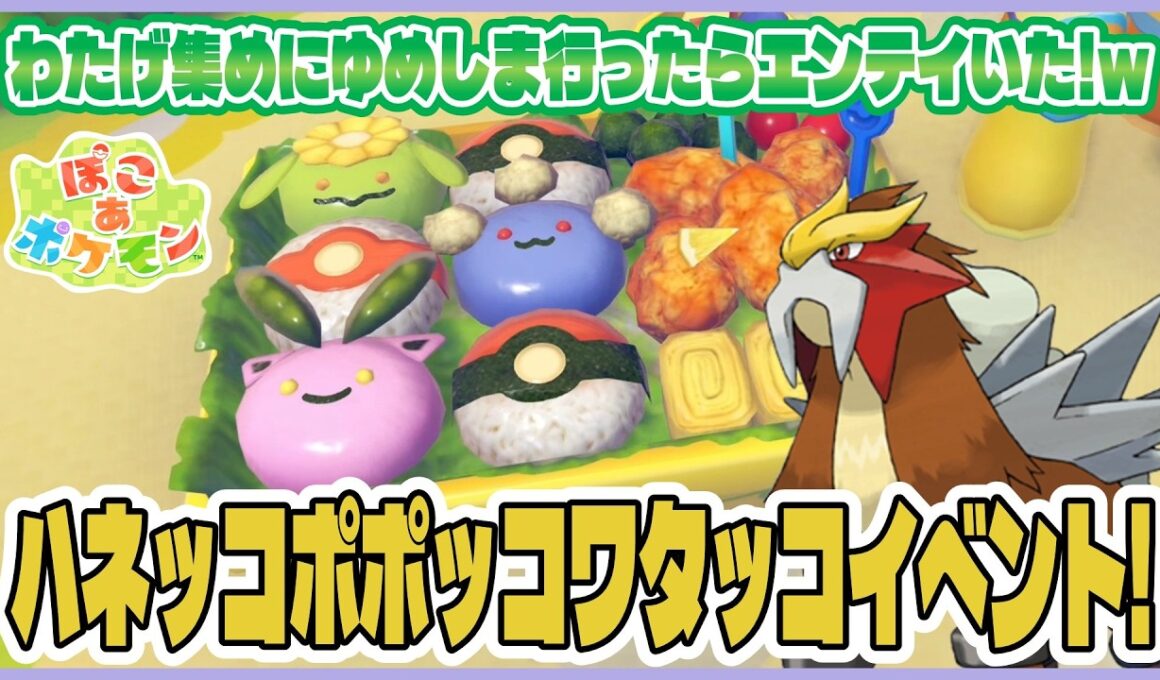 【ぽこあ】ハネッコポポッコワタッコイベント攻略～！わたげ集めて限定アイテムと交換だ！生息地紹介！ゆめしまにエンテイいたぞー！【ぽこあポケモン｜#7】