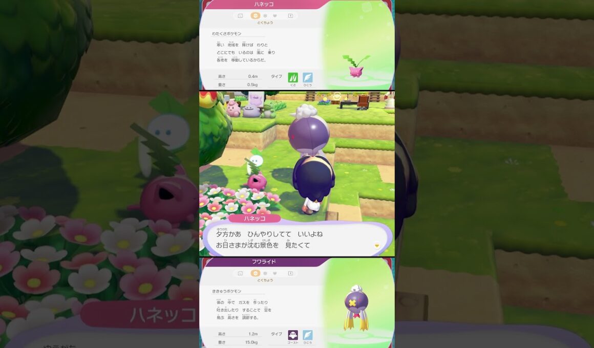 ハネッコとフワライドの特殊会話 #ぽこあポケモン #ポケモン #switch2 #shorts